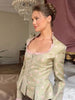 Women's Printed Full-Sleeve Blazer with a Square Neck and Slim Fit