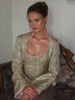 Women's Printed Full-Sleeve Blazer with a Square Neck and Slim Fit