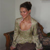 Women's Printed Full-Sleeve Blazer with a Square Neck and Slim Fit