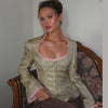 Women's Printed Full-Sleeve Blazer with a Square Neck and Slim Fit