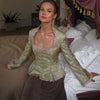 Women's Printed Full-Sleeve Blazer with a Square Neck and Slim Fit