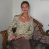 Women's Printed Full-Sleeve Blazer with a Square Neck and Slim Fit