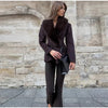 Women's Faux-Suede Blazer with a Faux-Fur Collar and Cuffs