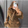 Women's Faux-Suede Blazer with a Faux-Fur Collar and Cuffs