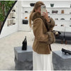 Women's Faux-Suede Blazer with a Faux-Fur Collar and Cuffs