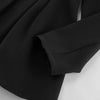 Women's V-Neck Single-Breasted Blazer with a Cinched Waist in Black or White