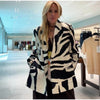 Women's Oversized Long-Sleeve Blazer with Single-Button Closure