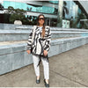 Women's Oversized Long-Sleeve Blazer with Single-Button Closure