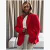 Women's Oversized Long-Sleeve Blazer with Single-Button Closure