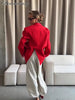 Women's Oversized Long-Sleeve Blazer with Single-Button Closure