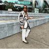 Women's Oversized Long-Sleeve Blazer with Single-Button Closure