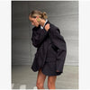 Women's Oversized Long-Sleeve Blazer with Single-Button Closure
