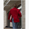 Women's Oversized Long-Sleeve Blazer with Single-Button Closure