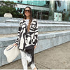 Women's Oversized Long-Sleeve Blazer with Single-Button Closure