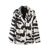 Women's Oversized Long-Sleeve Blazer with Single-Button Closure