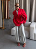 Women's Oversized Single-Button Blazer with Notched Lapels in Four Colors