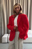 Women's Oversized Single-Button Blazer with Notched Lapels in Four Colors