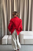 Women's Oversized Single-Button Blazer with Notched Lapels in Four Colors
