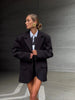 Women's Oversized Single-Button Blazer with Notched Lapels in Four Colors
