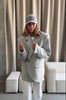 Women's Oversized Red Blazer Jacket with Notched Lapels and a Single-Button Front