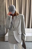 Women's Oversized Red Blazer Jacket with Notched Lapels and a Single-Button Front