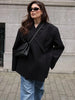 Women's Oversized Red Blazer Jacket with Notched Lapels and a Single-Button Front