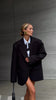Women's Oversized Red Blazer Jacket with Notched Lapels and a Single-Button Front