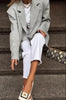 Women's Oversized Red Blazer Jacket with Notched Lapels and a Single-Button Front