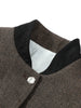 Women's Cropped Tweed Blazer with a Mandarin Collar Contrast Trim and Gold Buttons