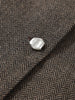 Women's Cropped Tweed Blazer with a Mandarin Collar Contrast Trim and Gold Buttons