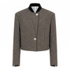 Women's Tweed Cropped Long-Sleeve Blazer