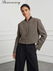 Women's Tweed Cropped Long-Sleeve Blazer