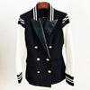 Women's Leather Blazer with Double-Breasted Design
