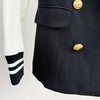 Women's Leather Blazer with Double-Breasted Design