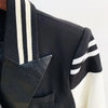 Women's Leather Blazer with Double-Breasted Design