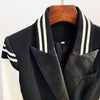 Women's Leather Blazer with Double-Breasted Design