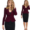 Women's Short Blazer Jacket with Long Sleeves and Notched Lapels in Four Colors