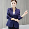 Women's Slim-Fit Blazer with Pockets and Pearl-Buckle Details