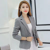 Women's Slim-Fit Blazer with Pockets and Pearl-Buckle Details