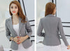Women's Slim-Fit Blazer with Pockets and Pearl-Buckle Details