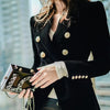 Women's Slim-Fit Velvet Blazer with a Double-Breasted Front and Three Color Options