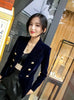 Women's Slim-Fit Velvet Blazer with a Double-Breasted Front and Three Color Options