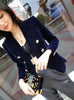 Women's Slim-Fit Velvet Blazer with a Double-Breasted Front and Three Color Options