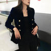 Women's Slim-Fit Velvet Blazer with a Double-Breasted Front and Three Color Options
