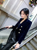 Women's Slim-Fit Velvet Blazer with a Double-Breasted Front and Three Color Options