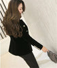 Women's Slim-Fit Velvet Blazer with a Double-Breasted Front and Three Color Options