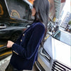Women's Slim-Fit Velvet Blazer with a Double-Breasted Front and Three Color Options