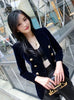 Women's Slim-Fit Velvet Blazer with a Double-Breasted Front and Three Color Options