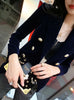 Women's Slim-Fit Velvet Blazer with a Double-Breasted Front and Three Color Options