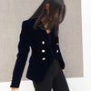 Women's Slim-Fit Velvet Blazer with a Double-Breasted Front and Three Color Options
